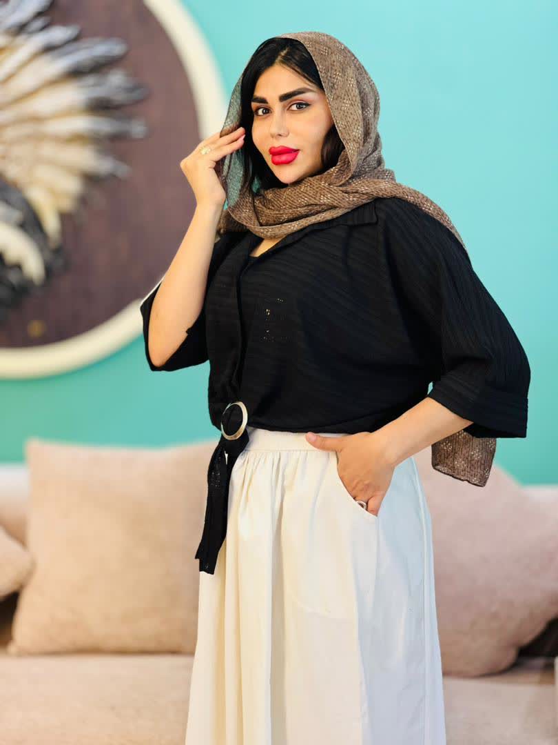 شومیز گره ای آسمان 2731